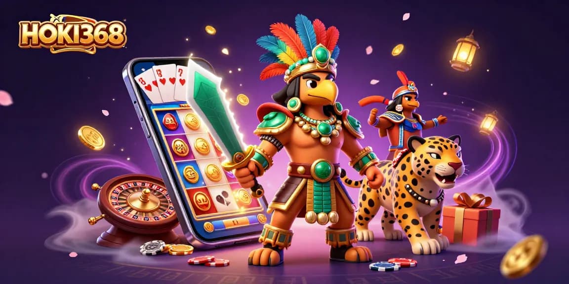 Experience engaging gaming with HOKI368’s vibrant slot scene featuring dynamic 3D characters and action-packed elements.