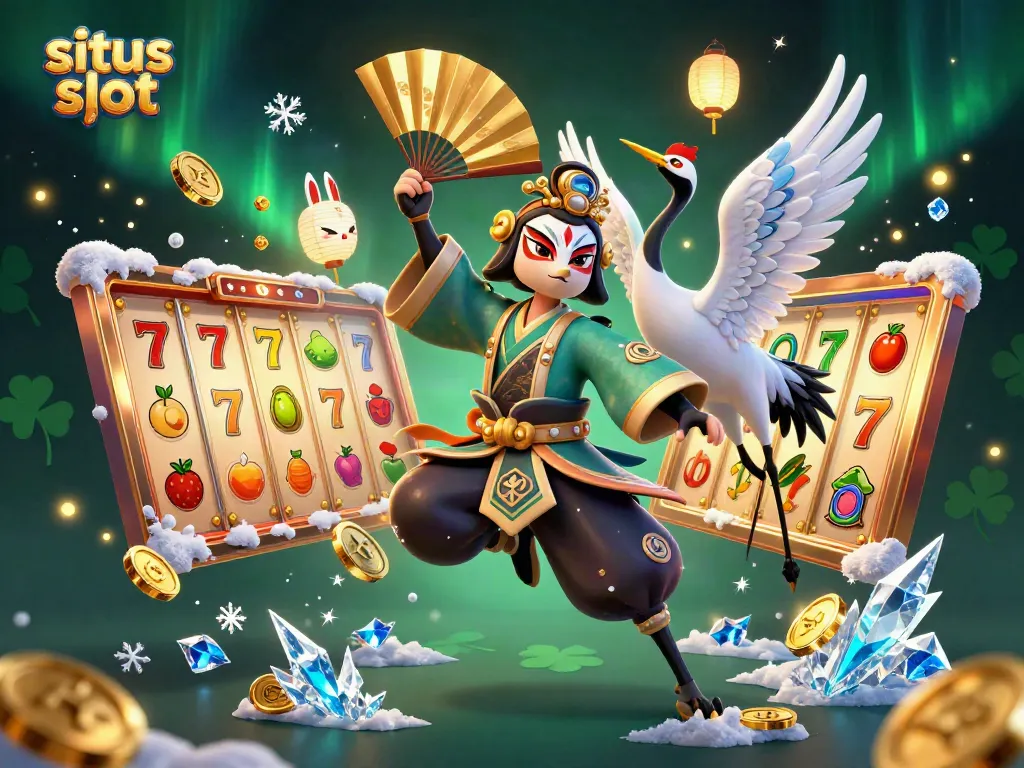 Menerapkan strategi situs slot yang menarik dengan simbol keberuntungan dan kemenangan yang bercahaya.