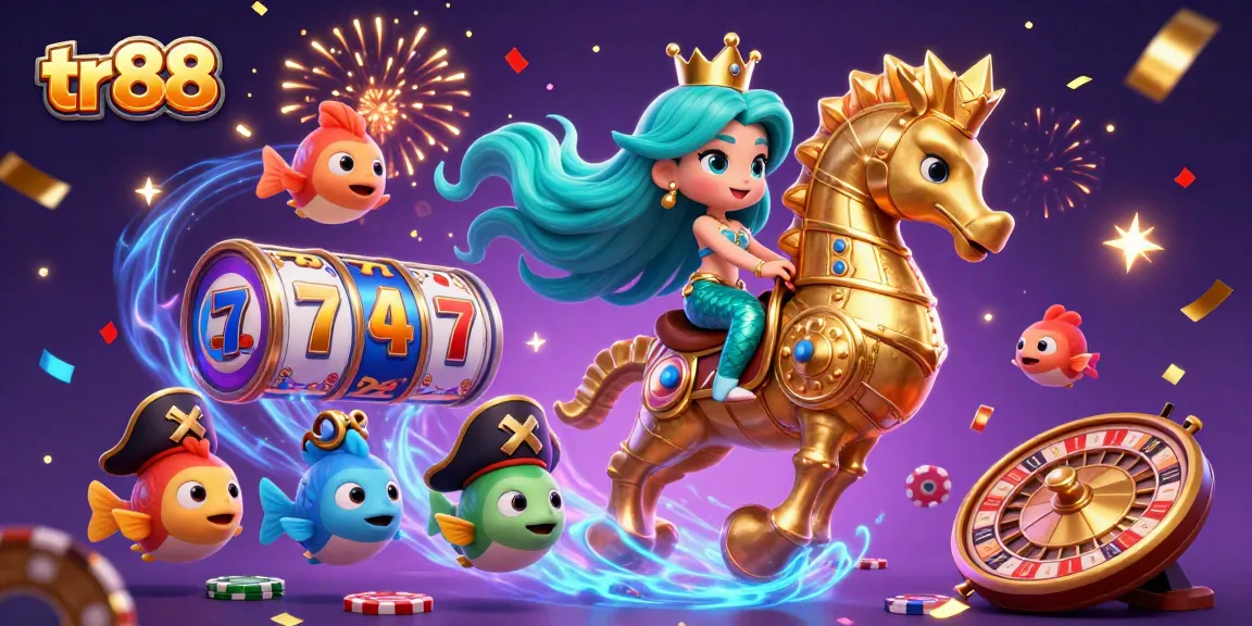 Engaging tr88 scene showcasing a vibrant casino environment with gaming elements and characters.