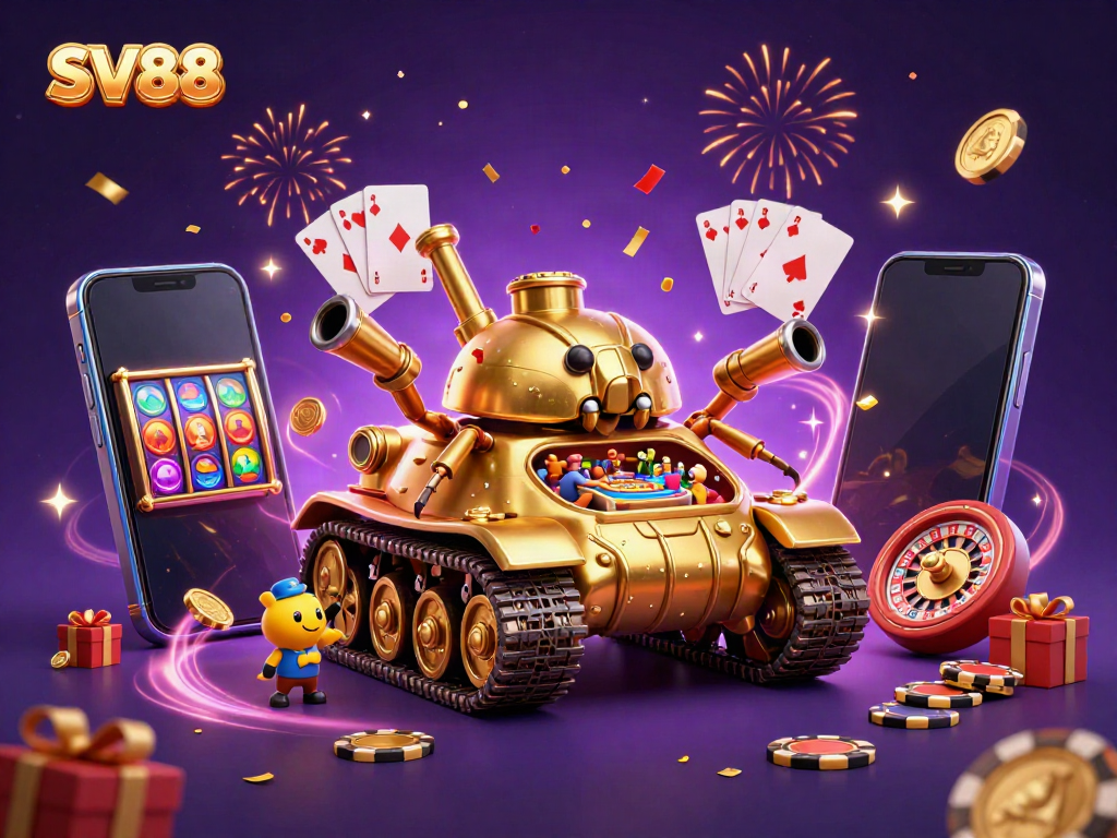 Experience excitement at SV88's unique miniature casino housed within a golden beetle tank.