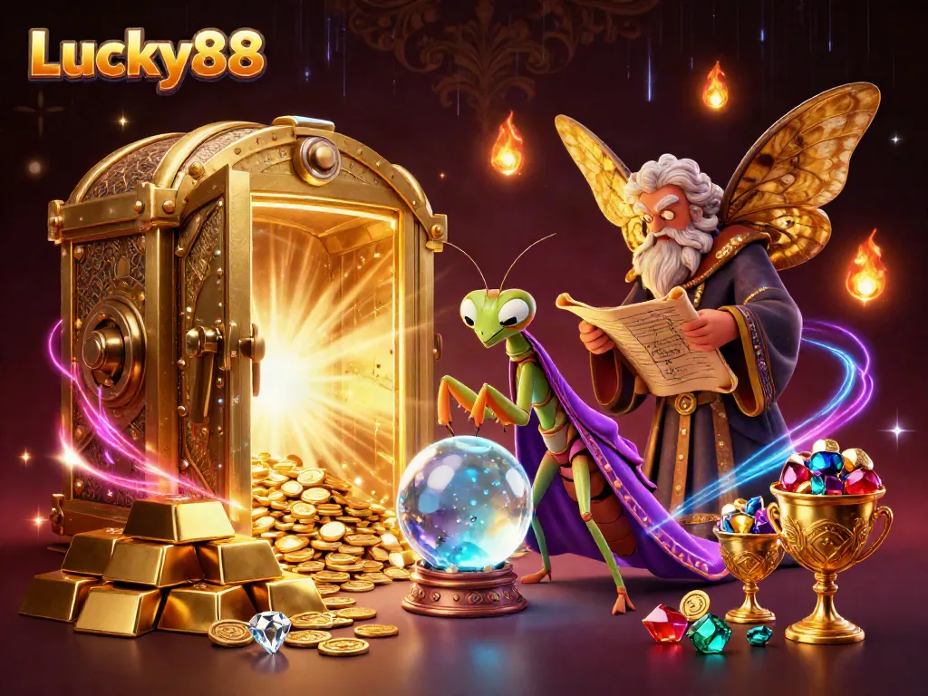 Experience the enchanting Lucky88 casino with mystical fortune tellers and treasures.