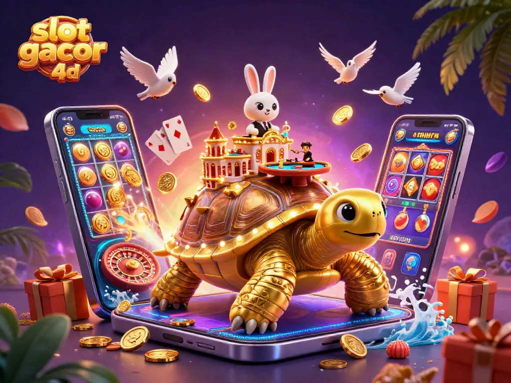 Rasakan keseruan slot gacor 4d dengan ilustrasi kartun kasino terus bre selama kartu dealer terbuka dan koin berkilau mengudara.