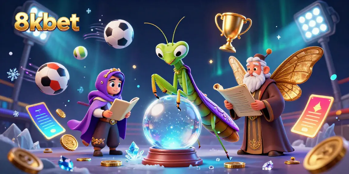 Play exciting games at 8xbet with dynamic sports elements and mystical characters in an engaging scene.