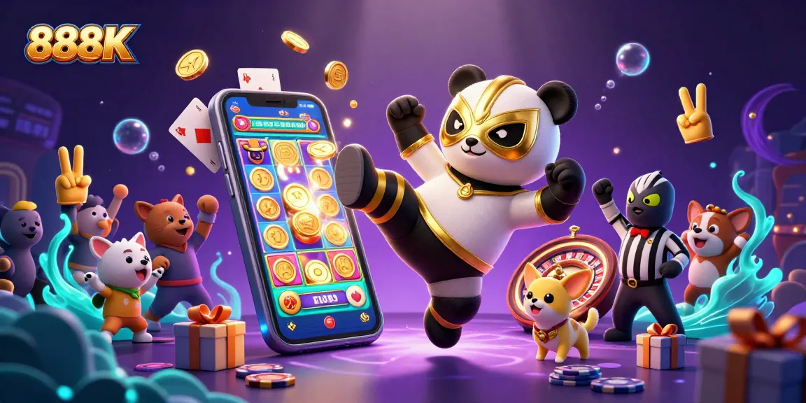 Experience thrilling slots gameplay with 888K as the panda wrestler kicks off an exciting match!
