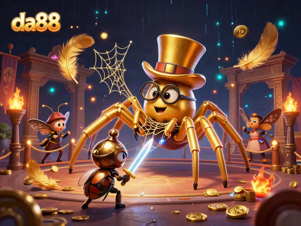 Experience thrilling gambling at da88 with epic 3D characters in a vibrant casino scene.