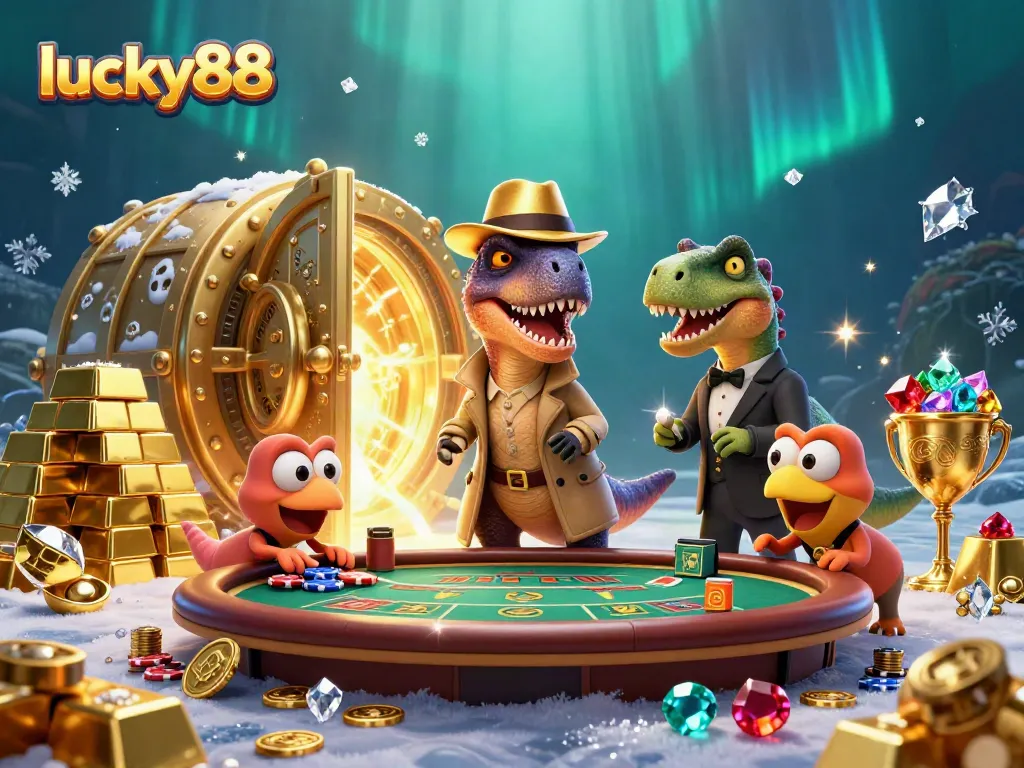 Experience thrilling action at lucky88 with a velociraptor card counter and treasures galore!