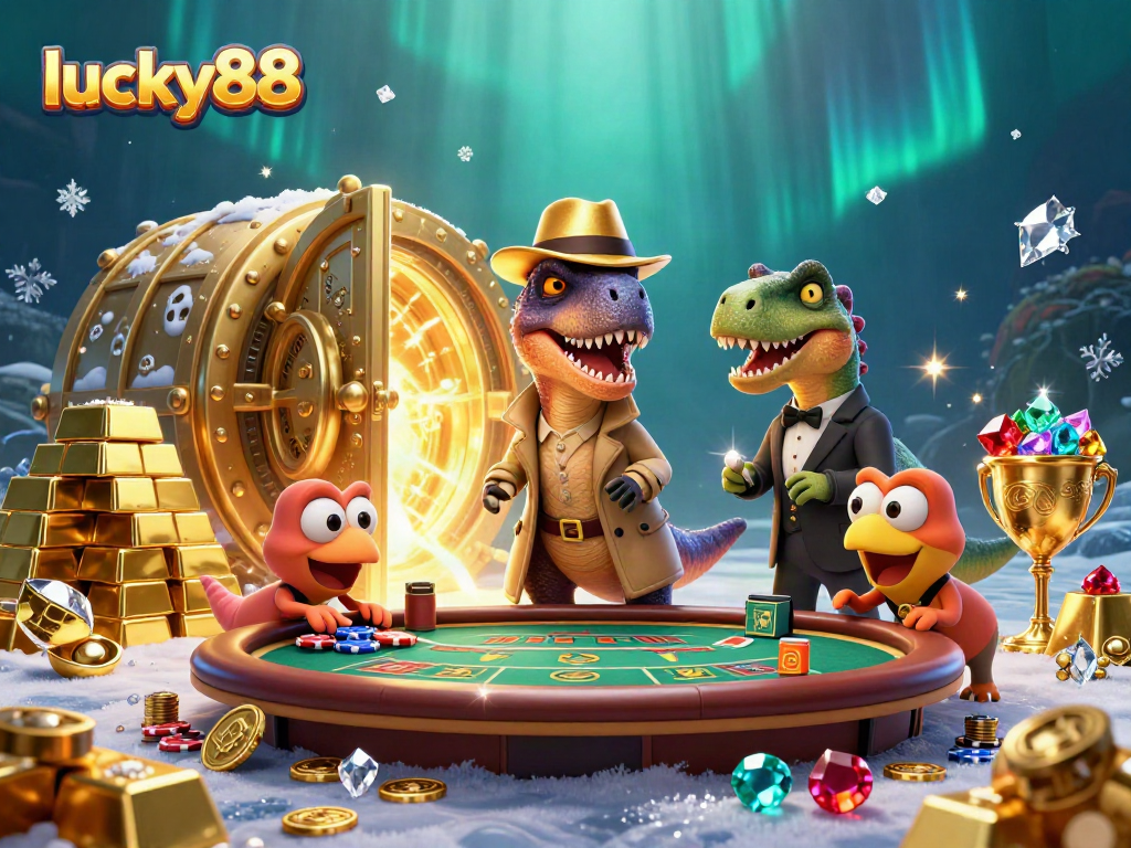 Experience thrilling action at lucky88 with a velociraptor card counter and treasures galore!