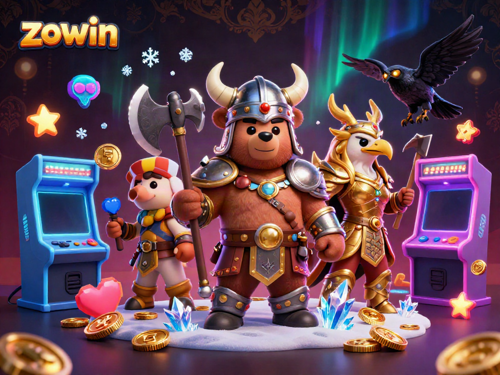 Zowin players experience gaming excitement with a lively Viking theme and dynamic casino elements.