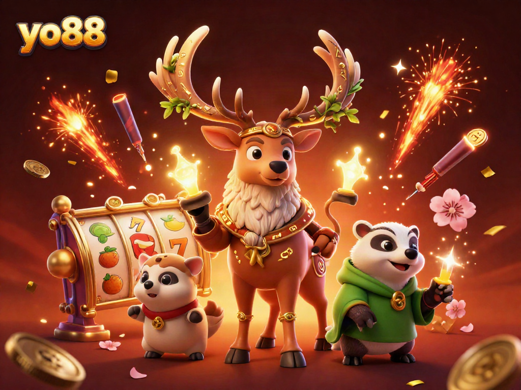 Experience thrilling slot wins with yo88 in a vibrant casino scene filled with action.