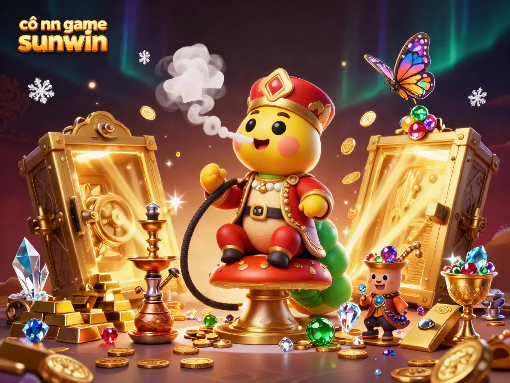 Experience the thrilling cổng game sunwin with dynamic poker symbols and glowing treasures in a magical scene.