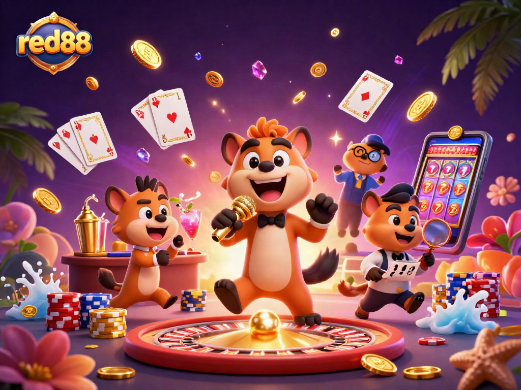 Spin lively with red88 as hyenas bring excitement to casino life and laughter.