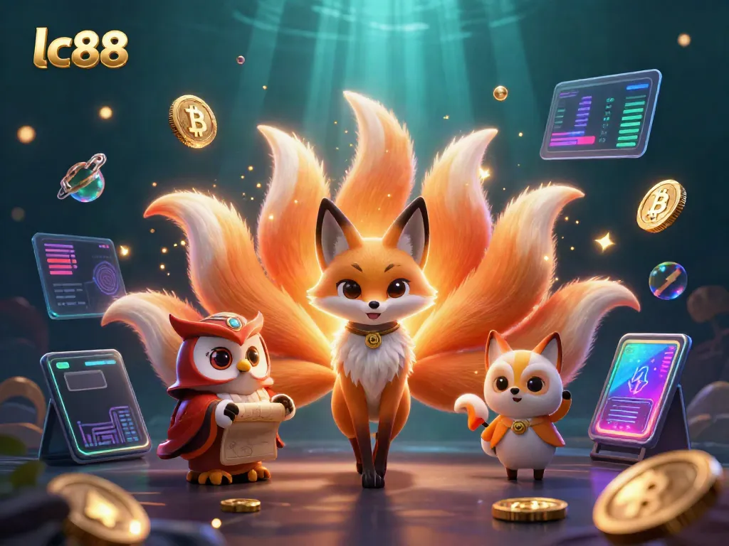 Engage with LC88's vibrant digital casino adventure featuring mystical creatures and crypto elements.