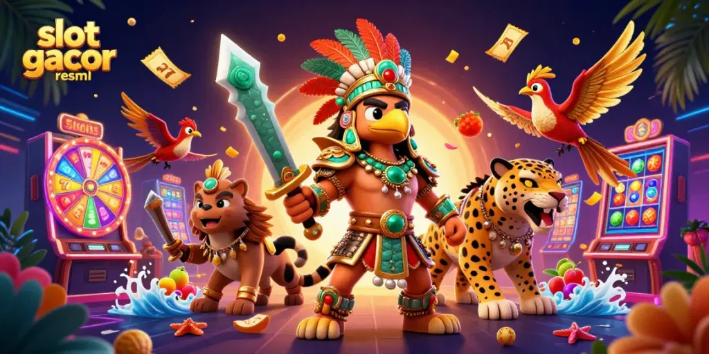 Experience thrilling gameplay at slot gacor resmi with vibrant slot reels and dynamic characters.