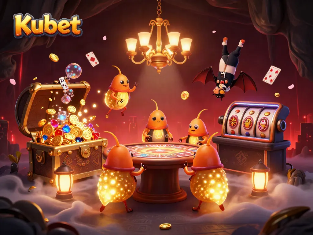 Kubet offers captivating gameplay in an ultra-detailed cave casino illuminated by glowworms and vibrant treasures.